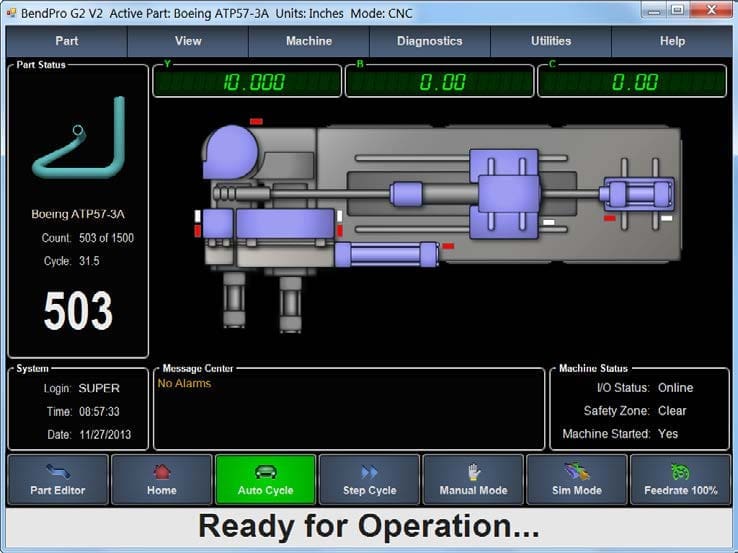 BendPro G2V2 software screen
