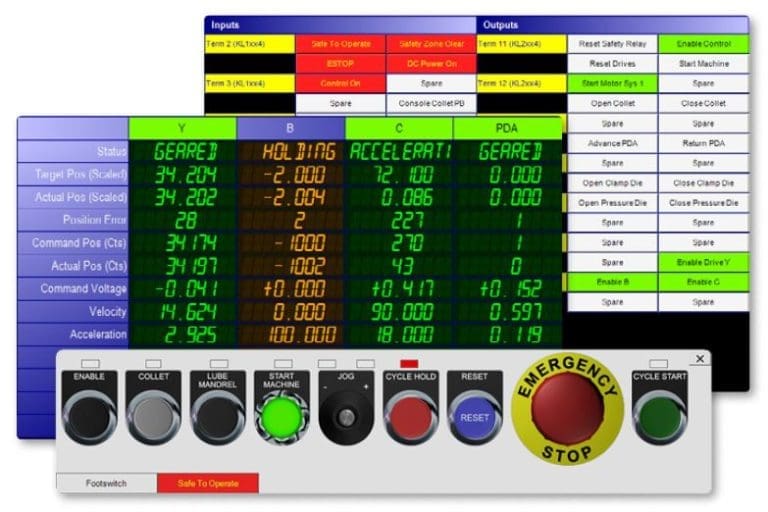 Diagnostic screens for BendPro software
