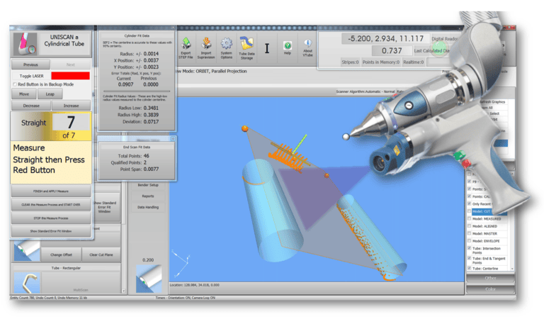 VTube-LASER split bend software screen